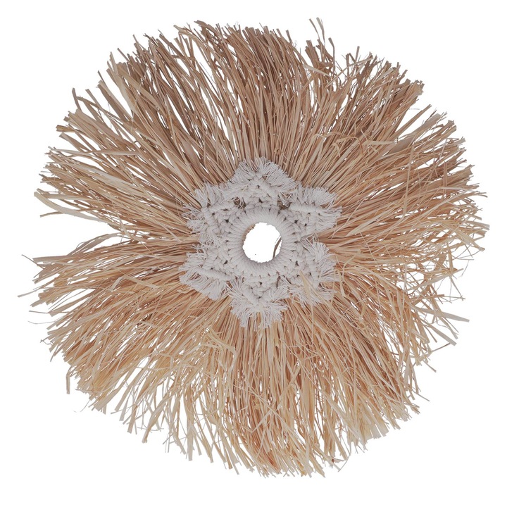 Fali dekoráció, hosszú cipzár, Raffia, Bézs