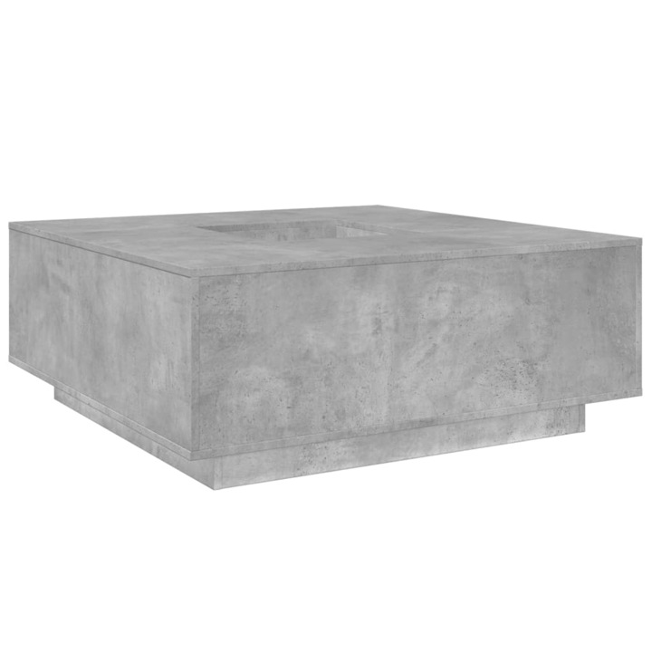 Маса за кафе vidaXL, бетонно сива, 100x100x40 см, инженерно дърво, 22.05 Kg