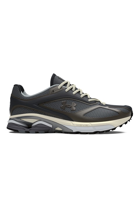 Under Armour, Pantofi cu insertii din piele HOVR Apparition, Gri inchis
