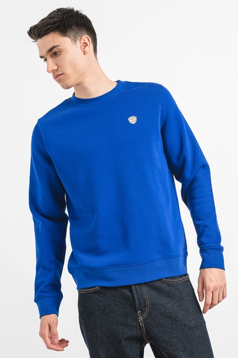 19V69 ITALIA, Bluza de trening din amestec de bumbac cu logo discret, Albastru royal