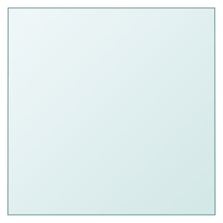 vidaXL плот за маса, прозрачен, 50x50 см, закалено стъкло