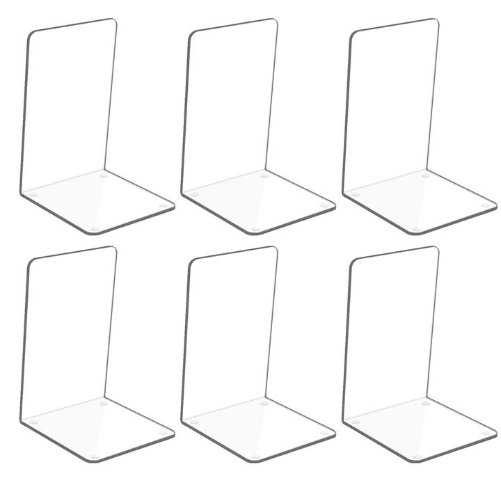 Set 6 suporturi carte multifunctionale, acril transparent, 12x18cm