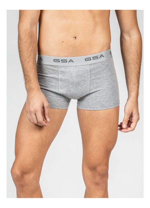 Set 3 perechi de boxeri pentru barbati GSA, Bumbac, gri, XL INTL