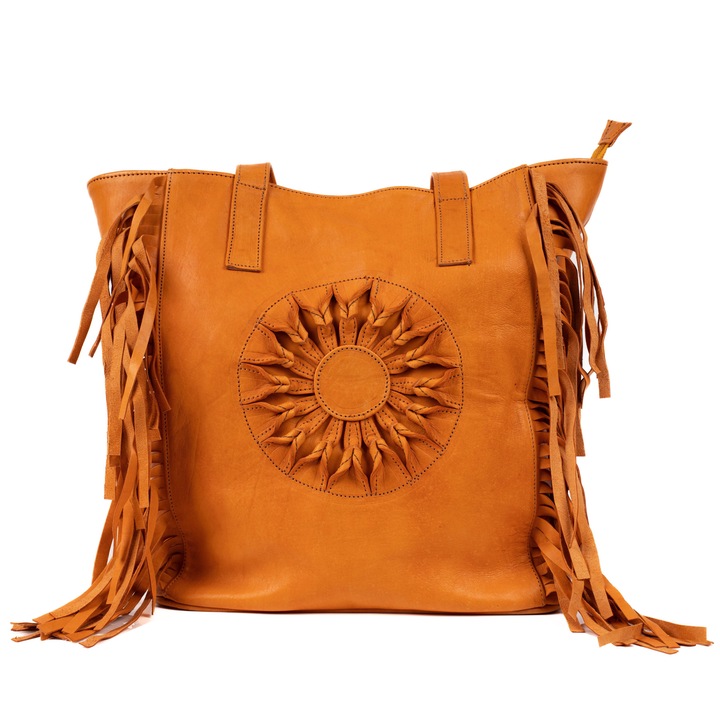 Geanta Shopper Oumnia, din piele naturala, 40x37x15