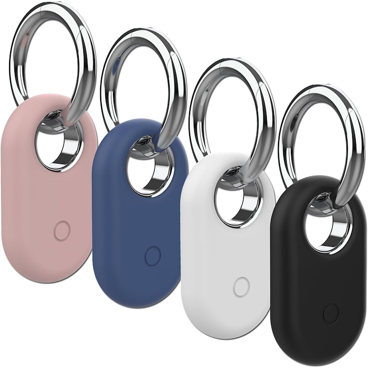 4 db szilikon SmartTag2 védőburkolat, Samsung Galaxy kompatibilis, fekete/fehér/kék/rózsaszín