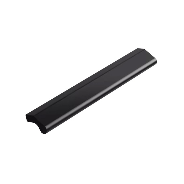 Maner rotund pentru mobila, aluminiu, electroplacat mat, negru, 128x150mm