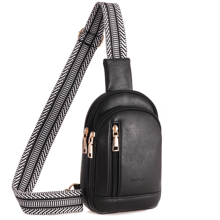 Geanta de dama, MHCNLL®, RFID anti-furt, Din Piele Ecologica PU, Compasdazxfct si Elegant Punga cu bretele, 14.2x3.9x21, Negru, 14.2x3.9x21.5Cm