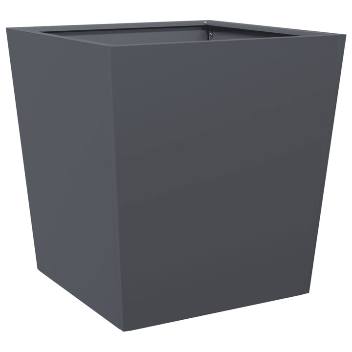 Jardiniera de gradina vidaXL, antracit, 50x50x50 cm, otel, 4.98 Kg