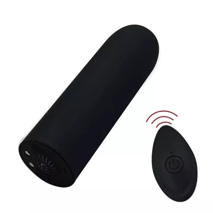 Vibrator Healife, silicon medical, 10 frecvente, rezistent la apa, negru, 8.8cm