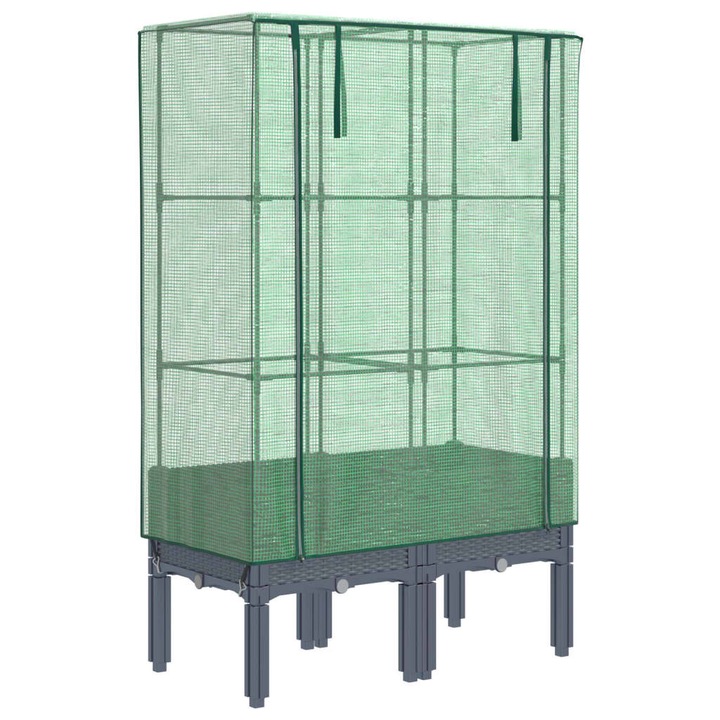 VidaXL rattan megjelenésű magaságyás melegháztakaróval 80x40x140 cm 5.6 kg 4015833