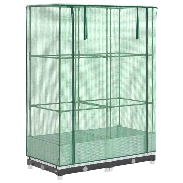 VidaXL rattan megjelenésű magaságyás melegháztakaróval 80x40x123 cm 4.9 kg 4015838