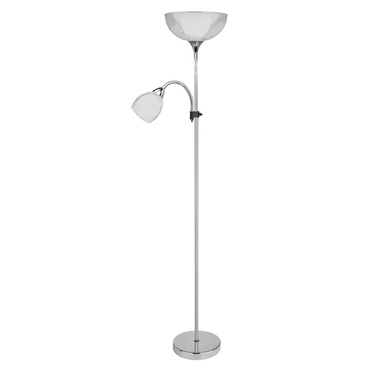 Rábalux, Dave 6878, állólámpa, E27-es foglalatban G45-ös formájú, maximum 60W teljesítményű, olvasókarja E14-es foglalatban maximum 40W teljesítményű, Modern megjelenésű