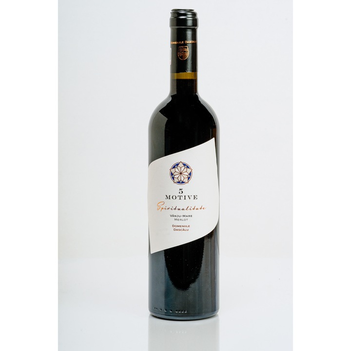 5 Motive Domeniile Dascalu, Merlot, demisec, st 0.75L