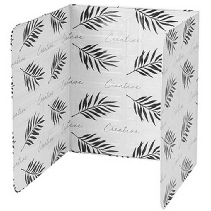 Protectie din aluminiu anti-stropire, Reutilizabil pentru Protectia Zonei din Jurul Aragazului, 83x32 cm - Rezistent la Temperaturi Inalte, Alb