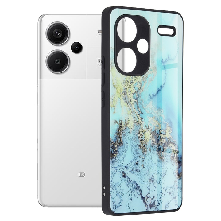 Husa pentru Xiaomi Redmi Note 13 Pro+ Plus 5G Colorful Varnish Anti-scrath albastru oceanic