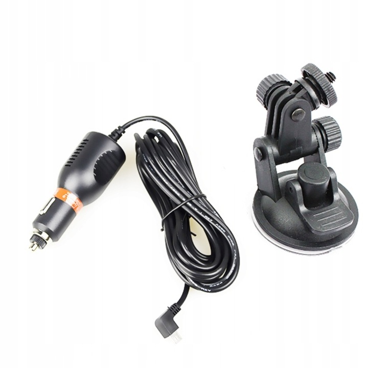 Комплект за кола, SJCAM, miNI USB, вендуза, зарядно, съвместими SJ6, SJ7, SJ360, черен