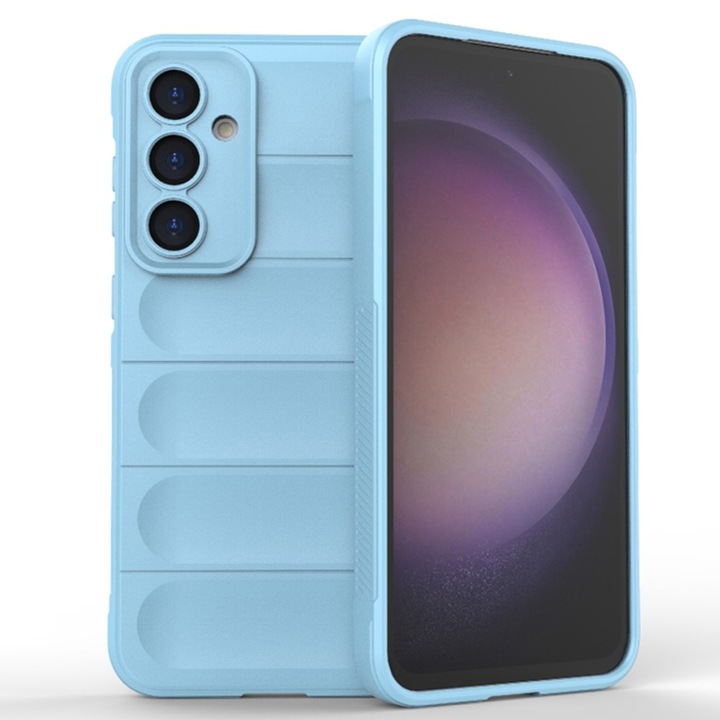 Капак за Samsung Galaxy S23 FE DaDen® Magic Shield, Удароустойчив, Вътрешност от микрофибър, TPU, Син