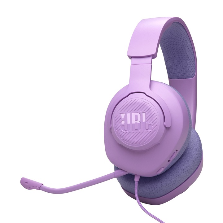 Casti gaming JBL Quantum 100M2, cu fir, microfon detasabil, mov
