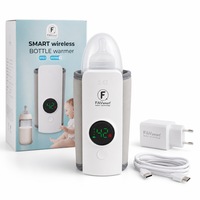 Incalzitor Biberoane Portabil FAVsmart NNQ2, Incalzeste Biberonul Tau Uniform Fara Microunde, 100% Wireless Fara Priza, 6000 mAh, USB-C, Ecran LCD, 6 Trepte 38-55°C, Termostat Automat, Hranire Nocturna si Calatorii, Incarcator Priza Inclus, Alb/Gri