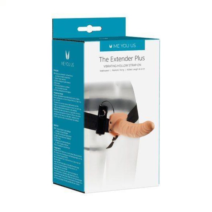 Страпон ръкав за пенис Me You Us, The Extender Plus, Вибриращ, PVC, Регулируеми размери