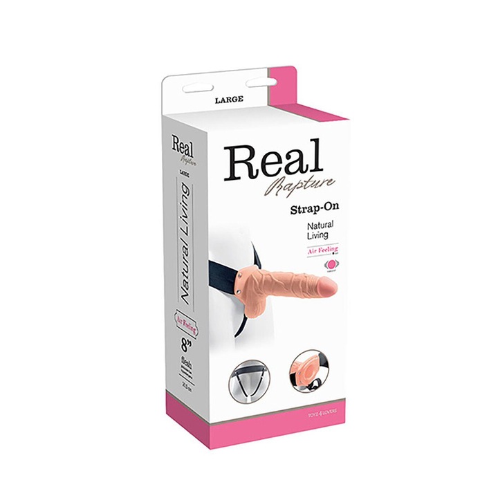 Колан Strap On Real Rapture, вибриращ, регулируем, 20.5 см, за жени и мъже