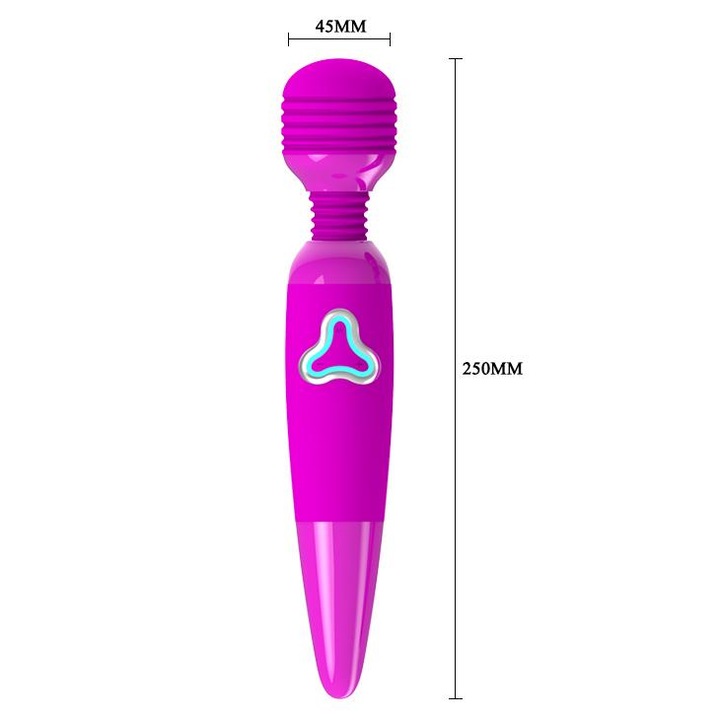 Vibrator de masaj, Pretty Love, 7 functii, textura moale, USB, culoare violet