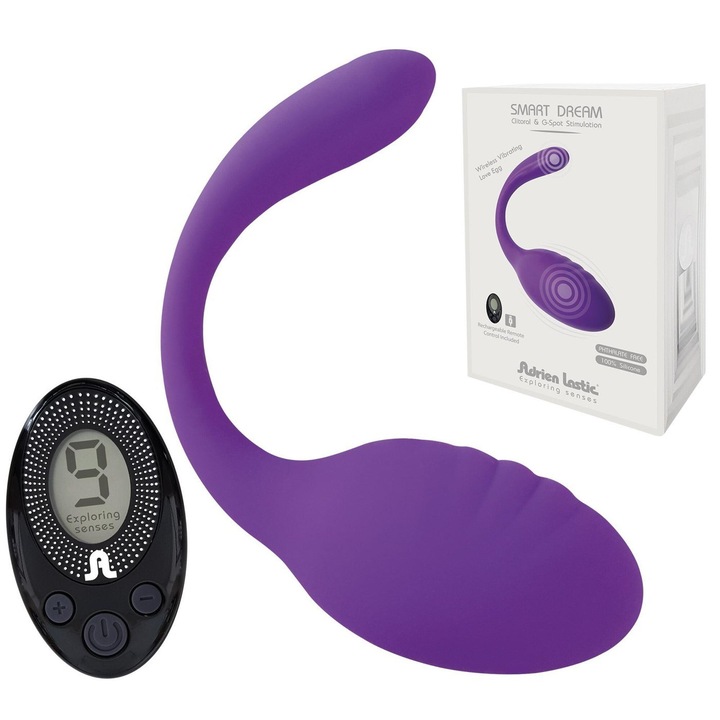Vibrator adrien lastic, cu stimulator clitoridian, 10,6x3,5cm, silicon
