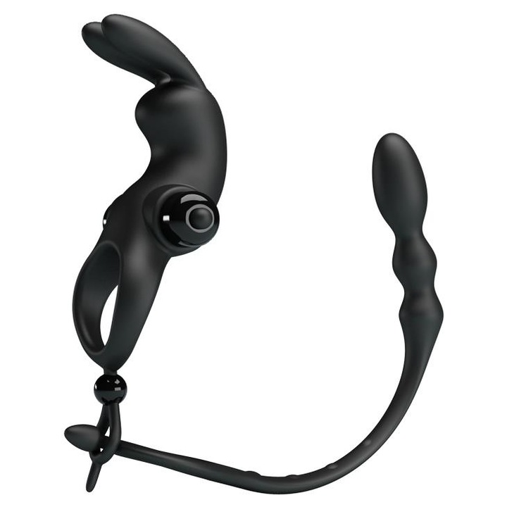 Pretty Love anális játék és vibrációs gyűrű készlet, 10 vibrációs mód, vízálló, 245x20 mm