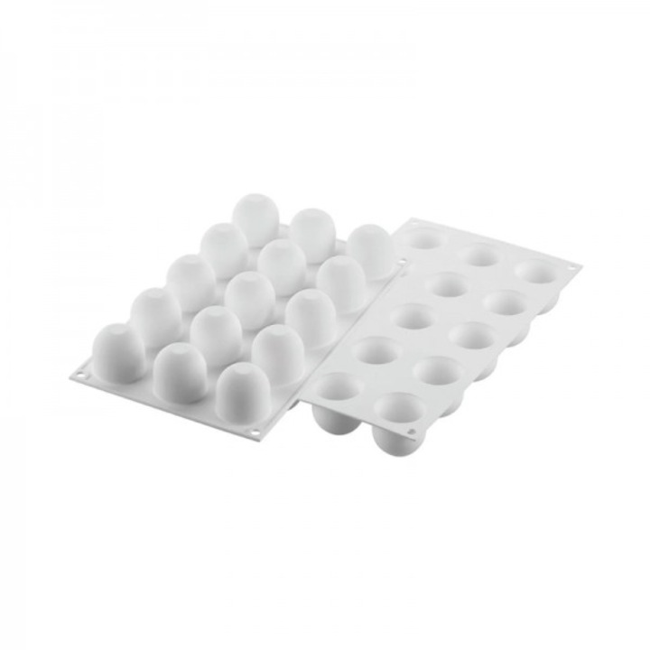 Forma din silicon pentru prajituri, Silikomart Dome 40 ml, 15 cavitati