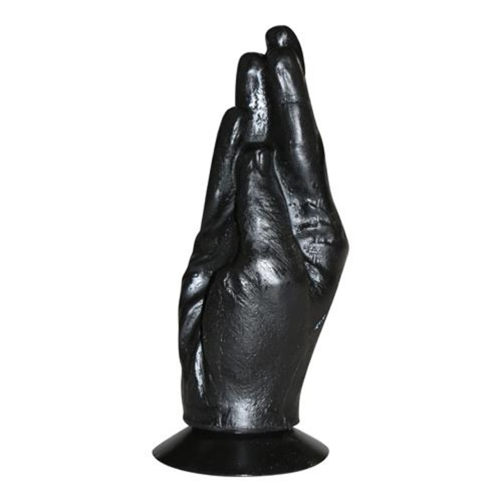 All Black vibrátor, öklöző kéz, 20 cm, 6,5 cm, fekete, PVC