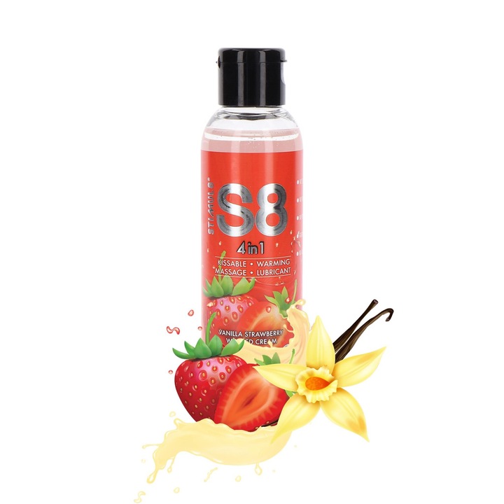 Lubrifiant 4 in 1, Stimul8 S8, 125ml, capsuni