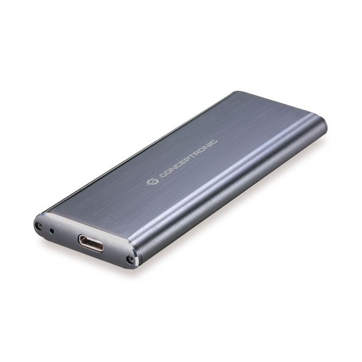 Conceptronic M.2 SSD кутия, USB 3.2, SATA, сив, Mobilrack HDE01G