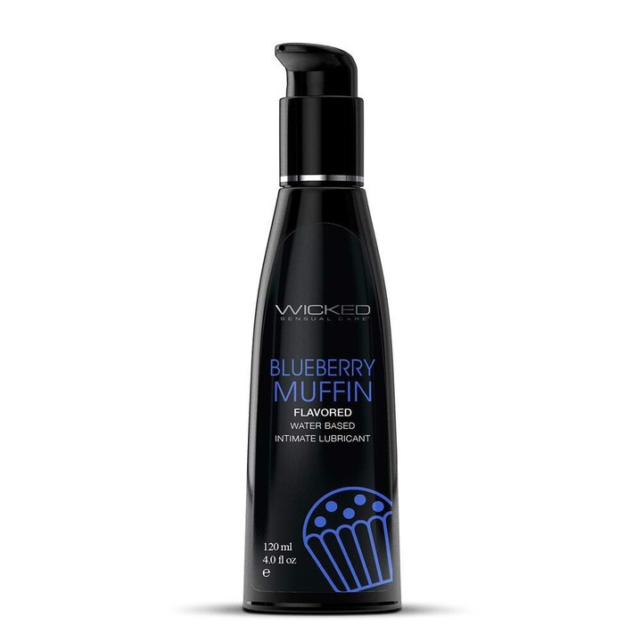Wicked vízbázisú síkosító, áfonyás muffin ízű, 120 ml, vegán, parabénmentes, latexbarát