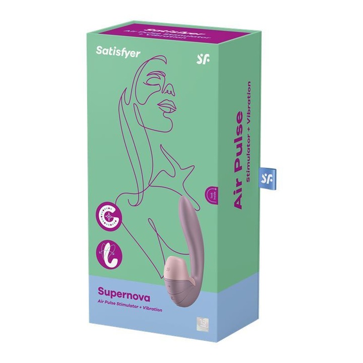 Satisfyer Supernova Léghullámos csiklóizgató vibrátor, szilikonból, poros rózsaszín