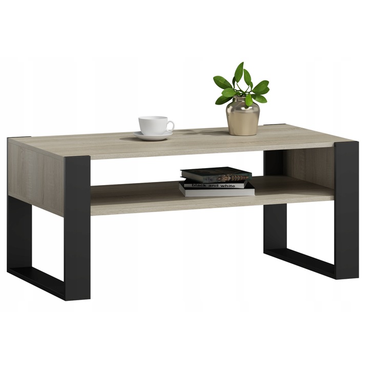 Masuta Cafea, MATKAM, Per, 60x63.6x50 cm, Patrat, PAL, Stejar Sonoma