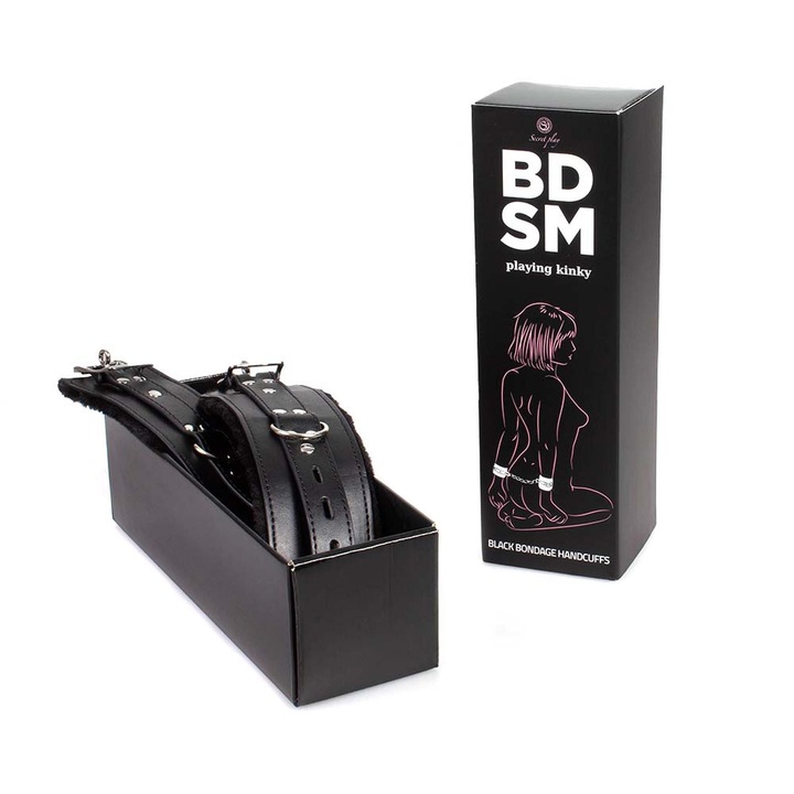 Set bondage, Secret Play, piele sintetica, 23x6cm, negru
