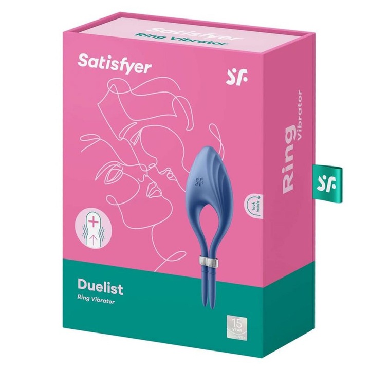 Пръстен за пенис Satisfyer Duelist, Медицински силикон, IPX7 водоустойчив, 12 вибрационни програми