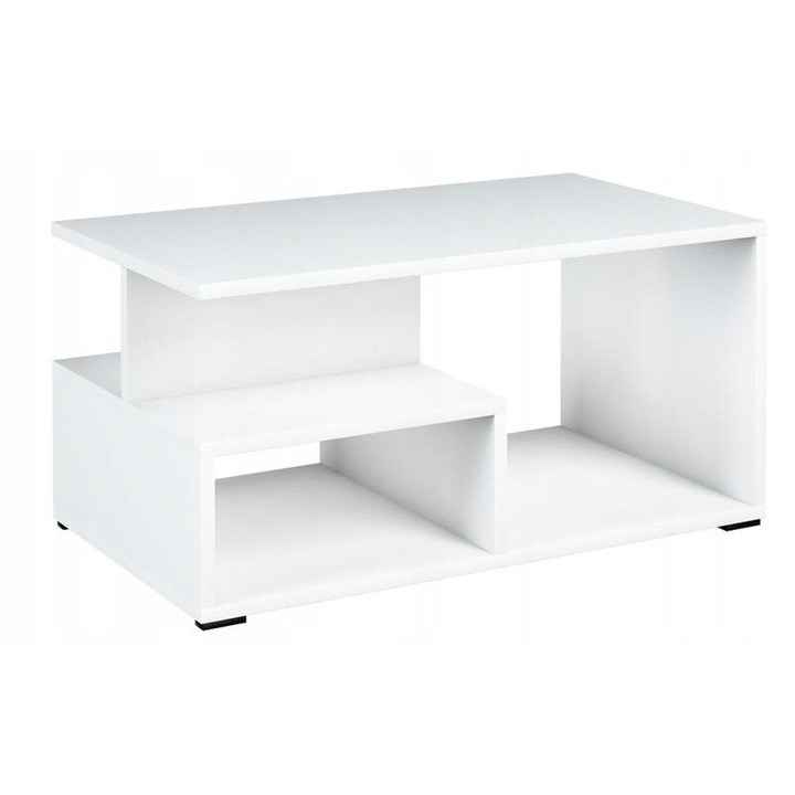 Masuta Cafea, MATKAM, Exclusive, 90x51x45 cm, Dreptunghi, PAL, Alb