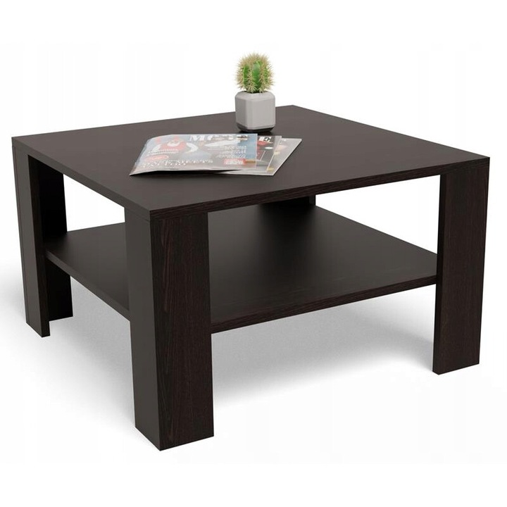Masuta Cafea, MATKAM, Exclusive, 68x68x41 cm, Patrat, PAL, Wenge