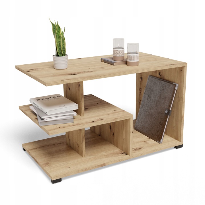 Masuta Cafea, MATKAM, Exclusive, 90x51x55 cm, Dreptunghi, PAL, Stejar Artisan