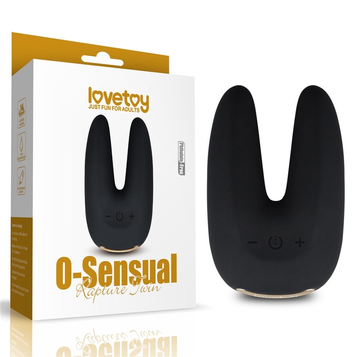 Вибратор за клитор, LOVETOY O-Sensual, 14 режима на вибрация, Водоустойчив, Черен