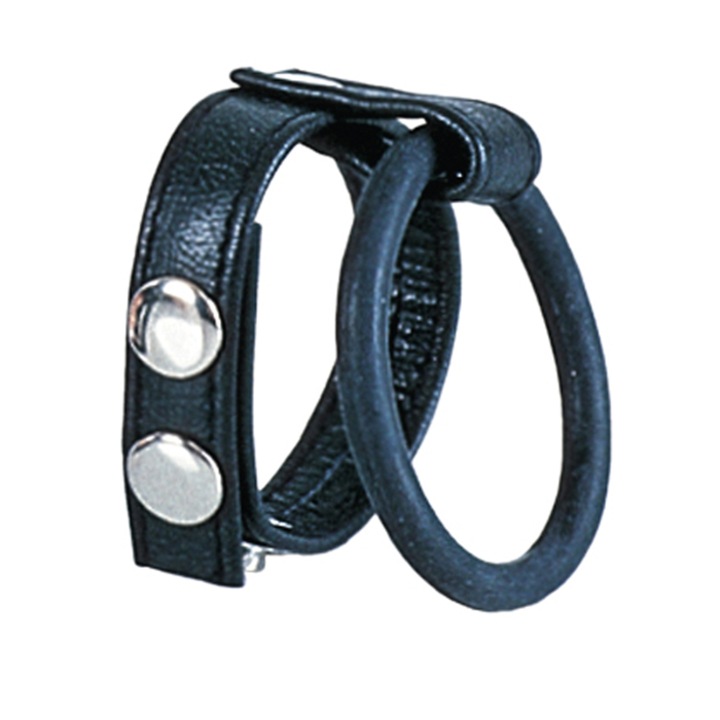 Пръстен за пенис CalExotics Pierscien-BALL SPREADER, Кожа, Гума, Стомана