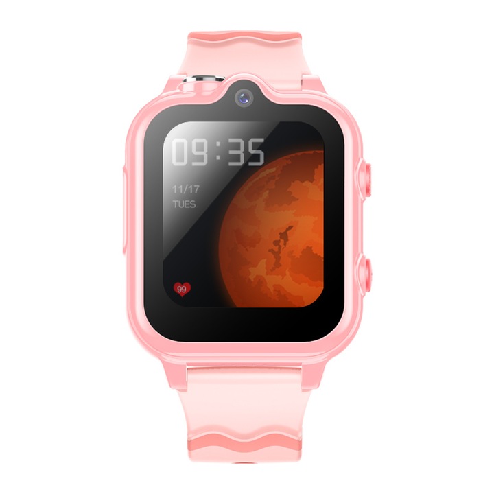 Детски смарт часовник Wonlex KT18-P (с операционна система Android 8.1) с GPS тракер, розов