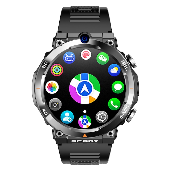 Wonlex MT105-F16 мъжки Android смарт часовник, GPS, SIM 16GB, черен