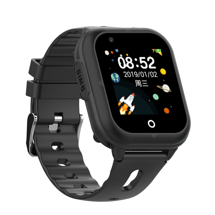 Wonlex CT07S-F fekete, vízálló, wifi, gyerek okosóra GPS nyomkövetővel, magyar menüvel, fiúknak