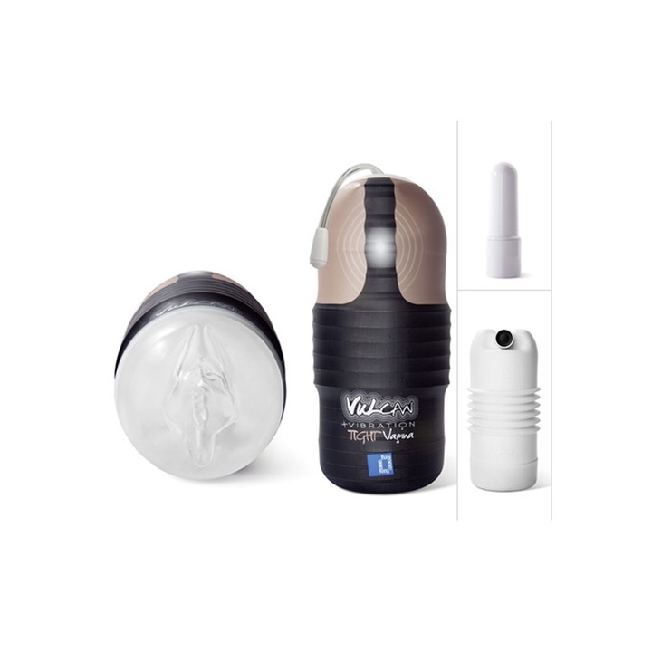 FunZone maszturbátor, Vulcan Tight Vagina modell, 6 vibrációs mód, átlátszó, 15x7cm