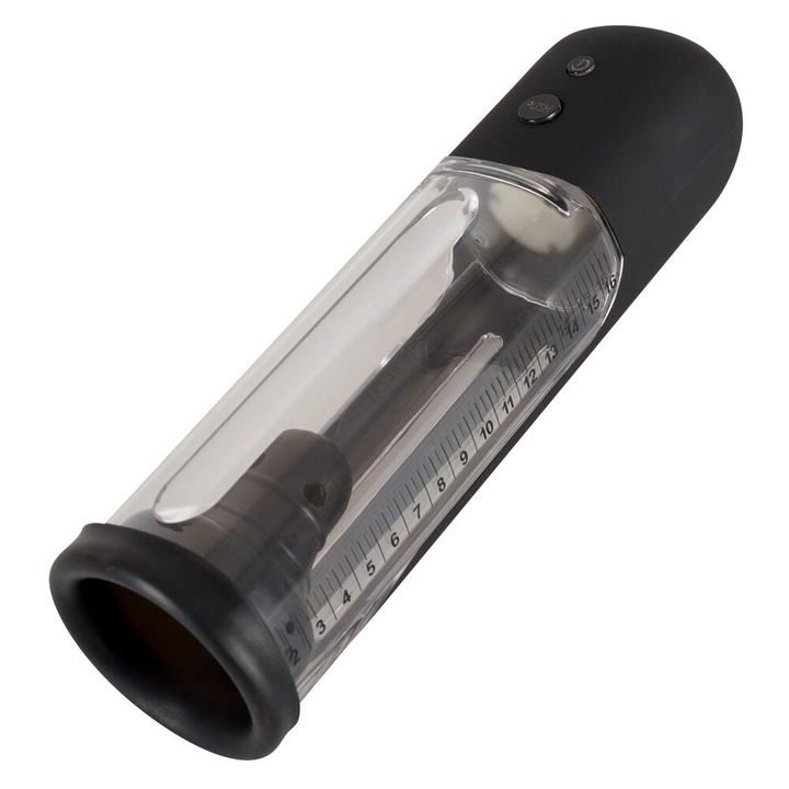 Автоматична пенис помпа, REBEL, 24x5.7cm, черна/прозрачна, силикон/пластмаса