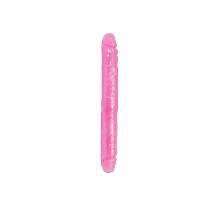 Dildo, Toyz4Lovers, dupla, prémium TPE anyagú, rózsaszín, 33x4cm
