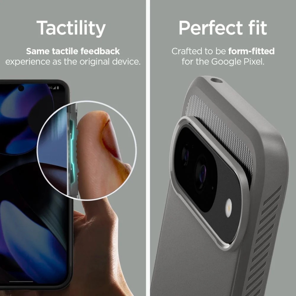 Husa pentru Google Pixel 9 / 9 Pro - Spigen Rugged Armor - Marble Grey