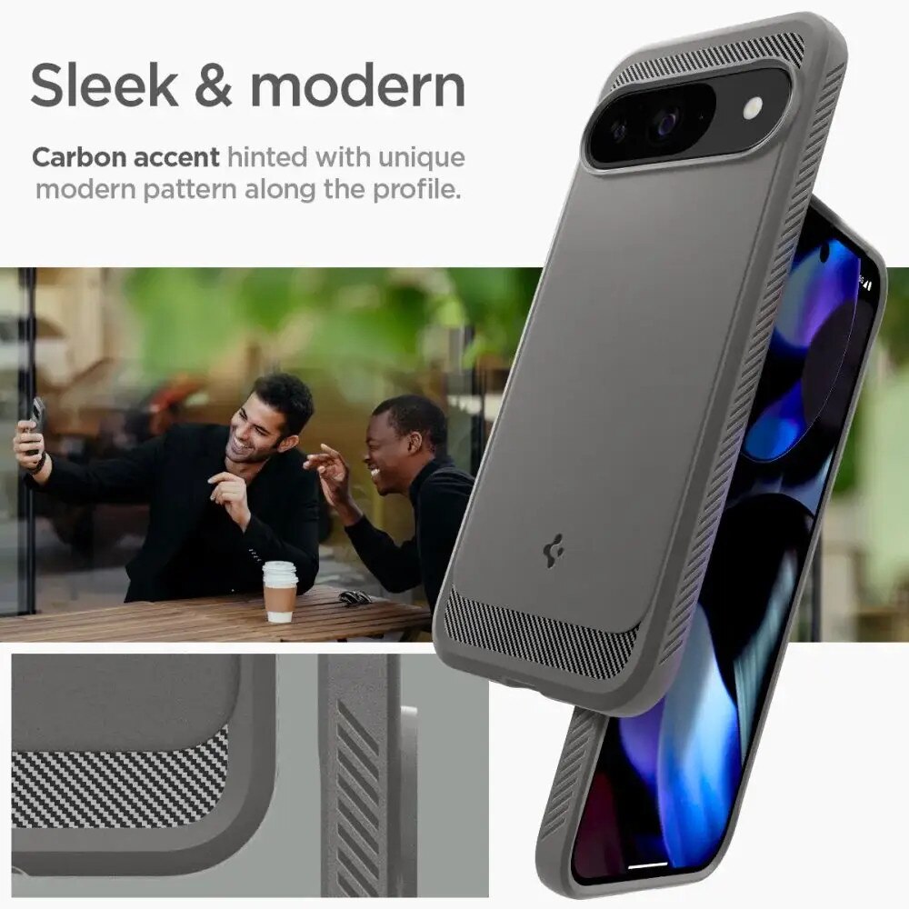 Husa pentru Google Pixel 9 / 9 Pro - Spigen Rugged Armor - Marble Grey